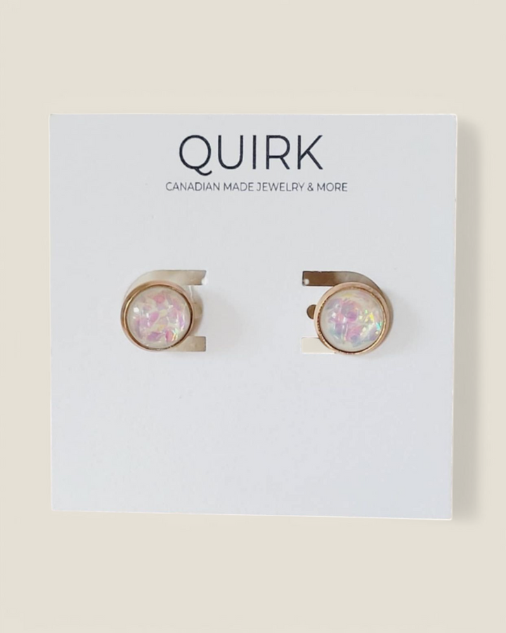 Quirk Handmade Jewelry, Glitter & Druzy Stud Earrings