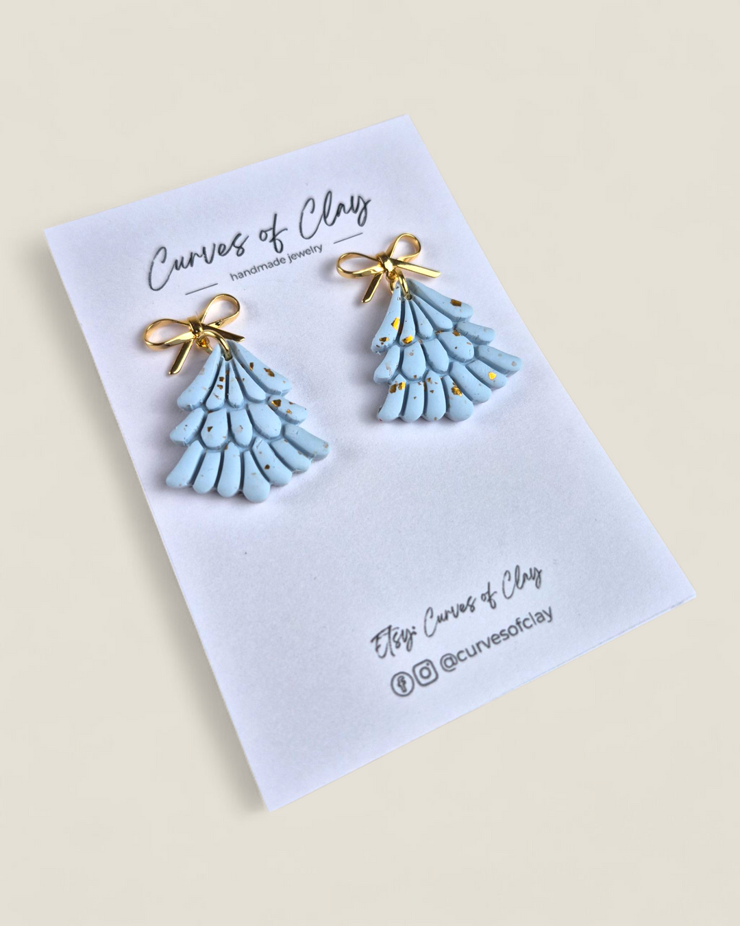 Curves of Clay, Holiday Dangle Earrings
