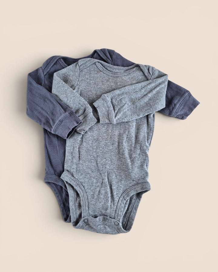 Pre-Loved Carter's Set Of 2 Long Sleeve Grey Onesies 6M | Betty’s Marketplace