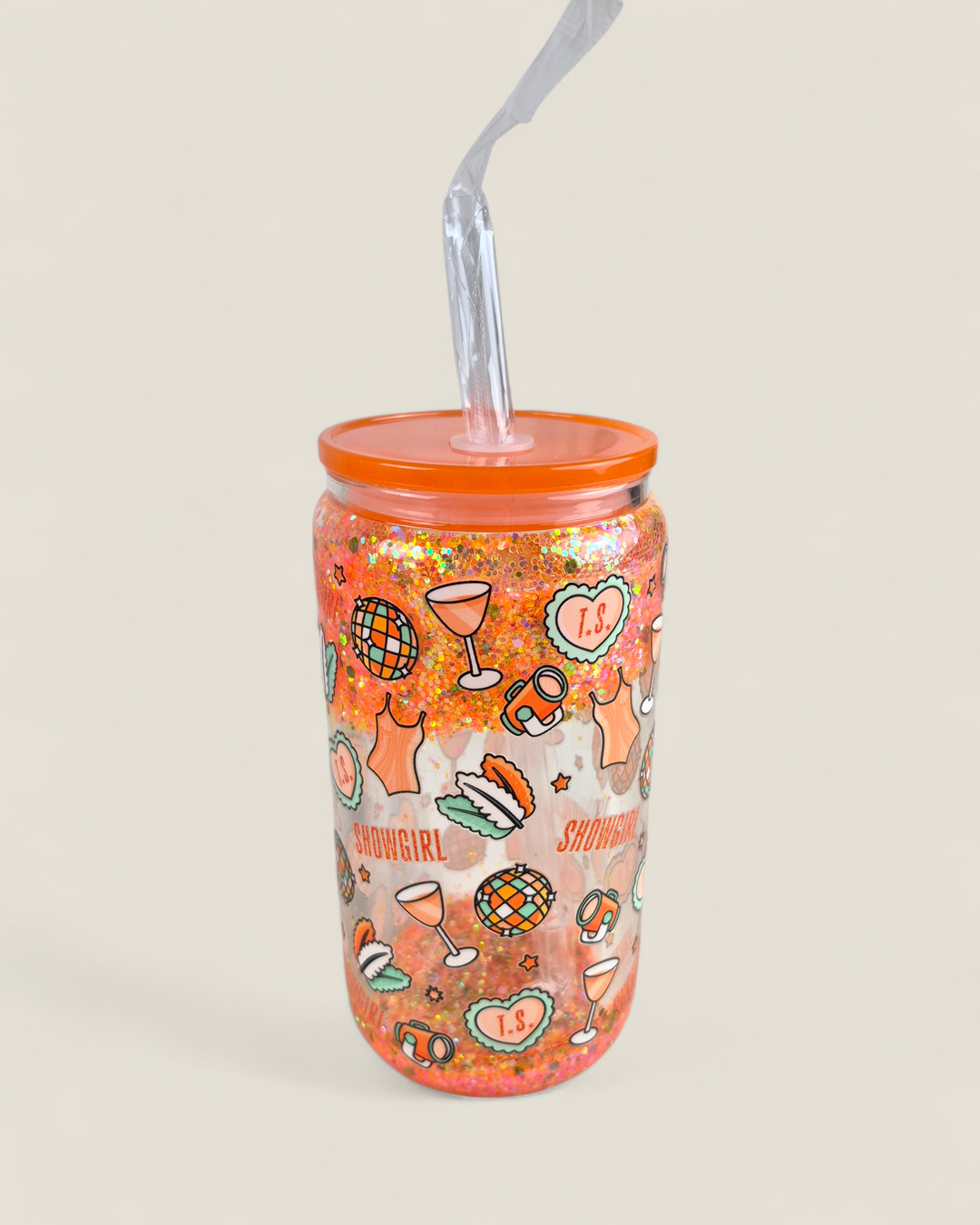 Lindsay's Creations, Fog & Glitter Glass Tumbler with Lid