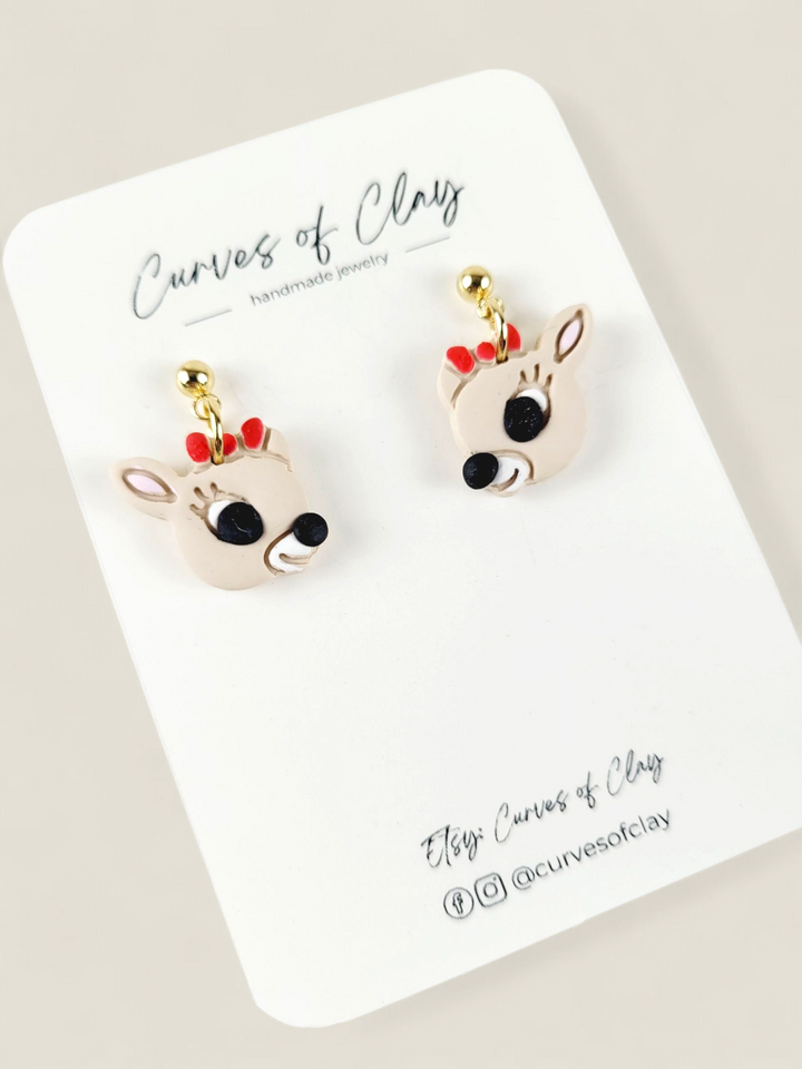 Curves of Clay, Holiday Dangle Earrings