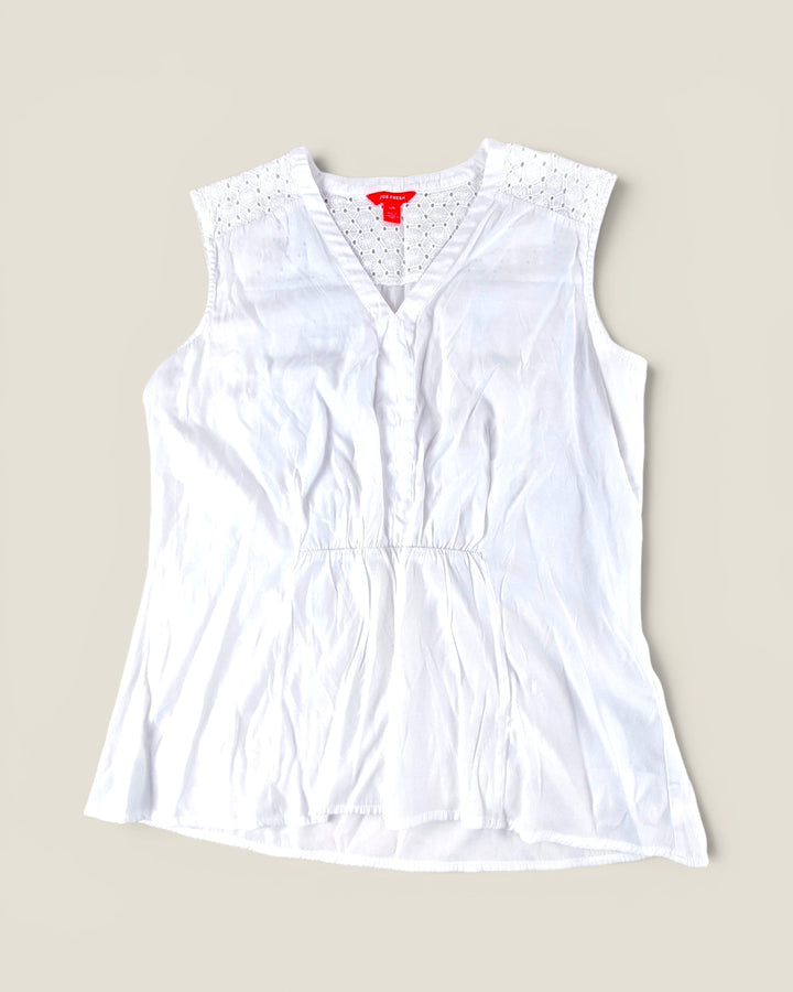 Pre-Loved Joe Fresh White Sleeveless Top Ladies Large | Betty’s Marketplace