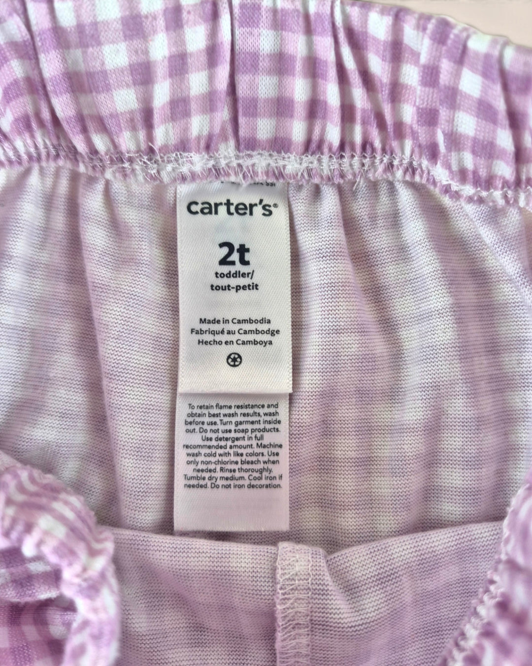 Pre-Loved Carter's Purple Gingham Shorts Girls 2Y | Betty’s Marketplace