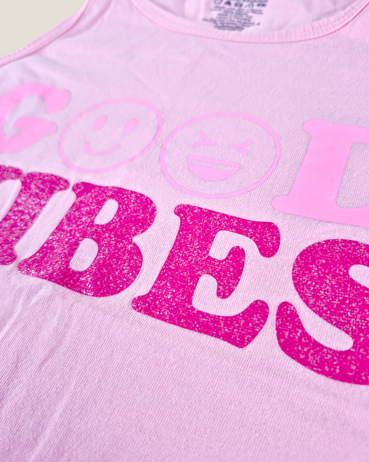 Pre-Loved George "Good Vibes" Pink Tank Top Girls 10-12Y | Betty’s Marketplace