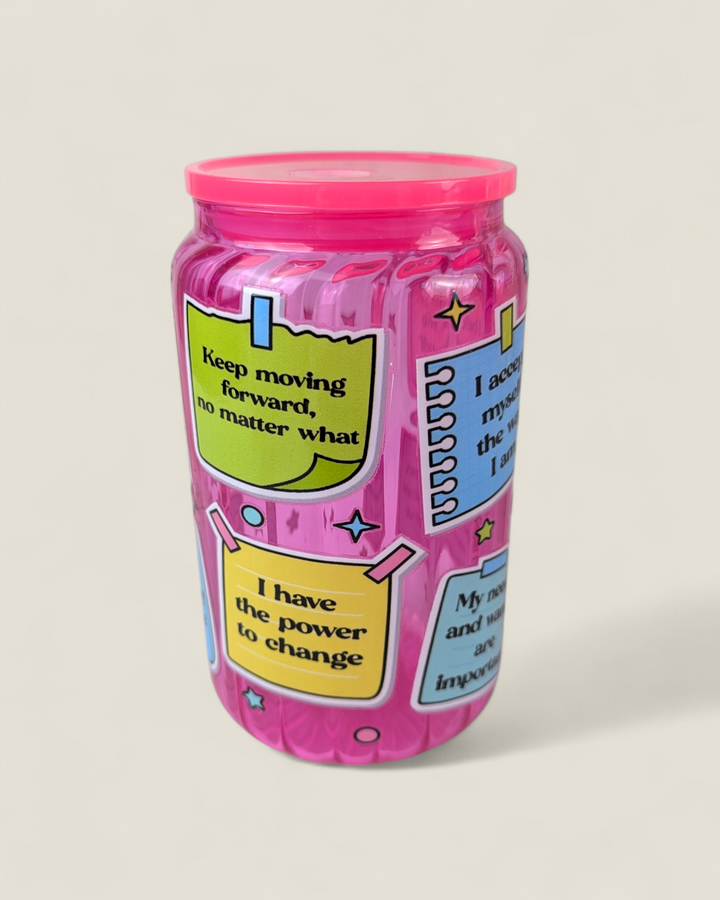 Lindsay's Creations, Fog & Glitter Glass Tumbler with Lid