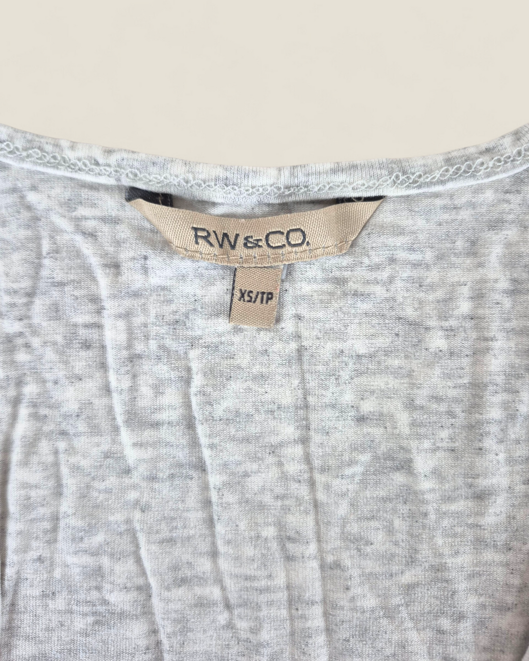 Pre-Loved RW & CO Grey Rhinestone Top Ladies XS | Betty’s Marketplace