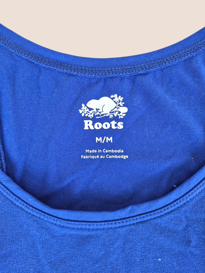 Pre-Loved Roots Royal Blue Athletic Tank Top Ladies Medium | Betty’s Marketplace