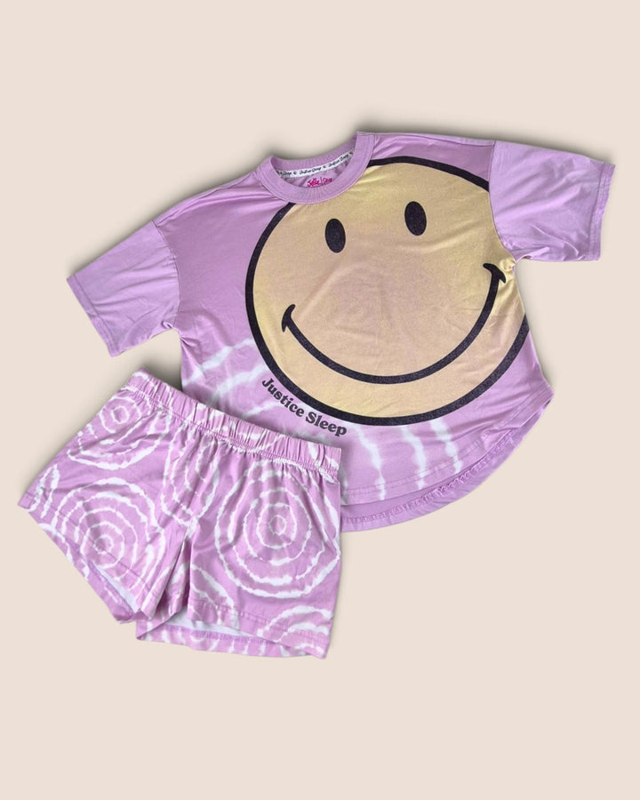 Pre-Loved Justice Tie Dye Smiley Face Pyjamas Girls 7-8Y | Betty’s Marketplace