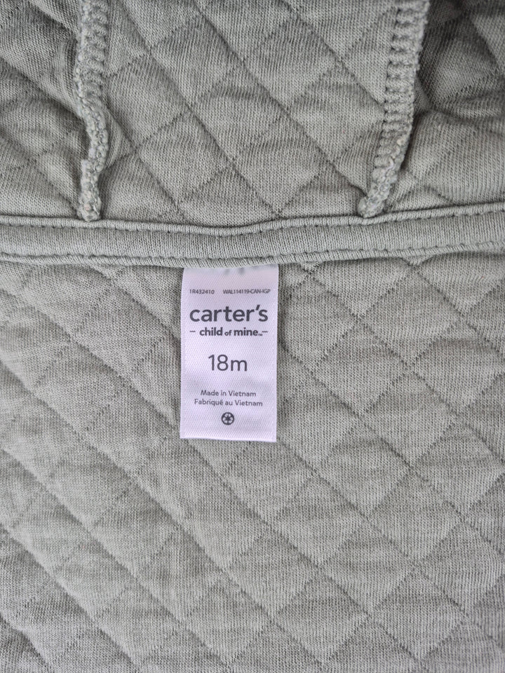Pre-Loved Carter's Green Quilted Hooded Vest Girls 18M | Betty’s Marketplace