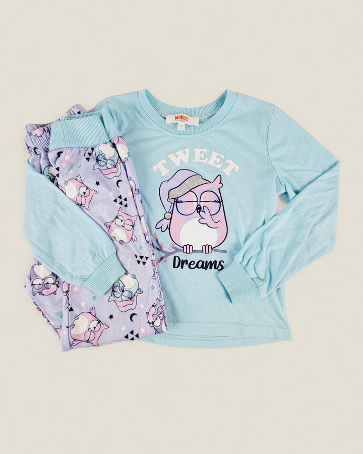 MONKEYBARS OWL PYJAMAS GIRLS 5-6Y PRE-LOVED