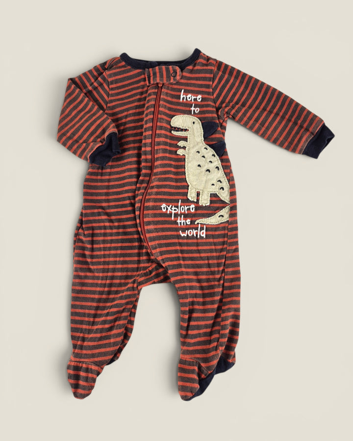 Pre-Loved Gerber Striped Dinosaur Footies NB | Betty’s Marketplace