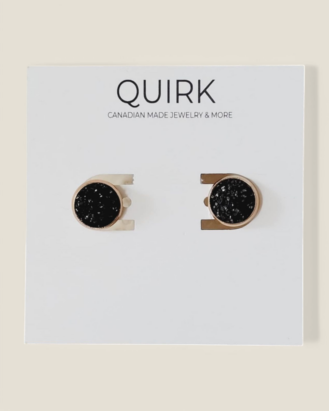 Quirk Handmade Jewelry, Glitter & Druzy Stud Earrings