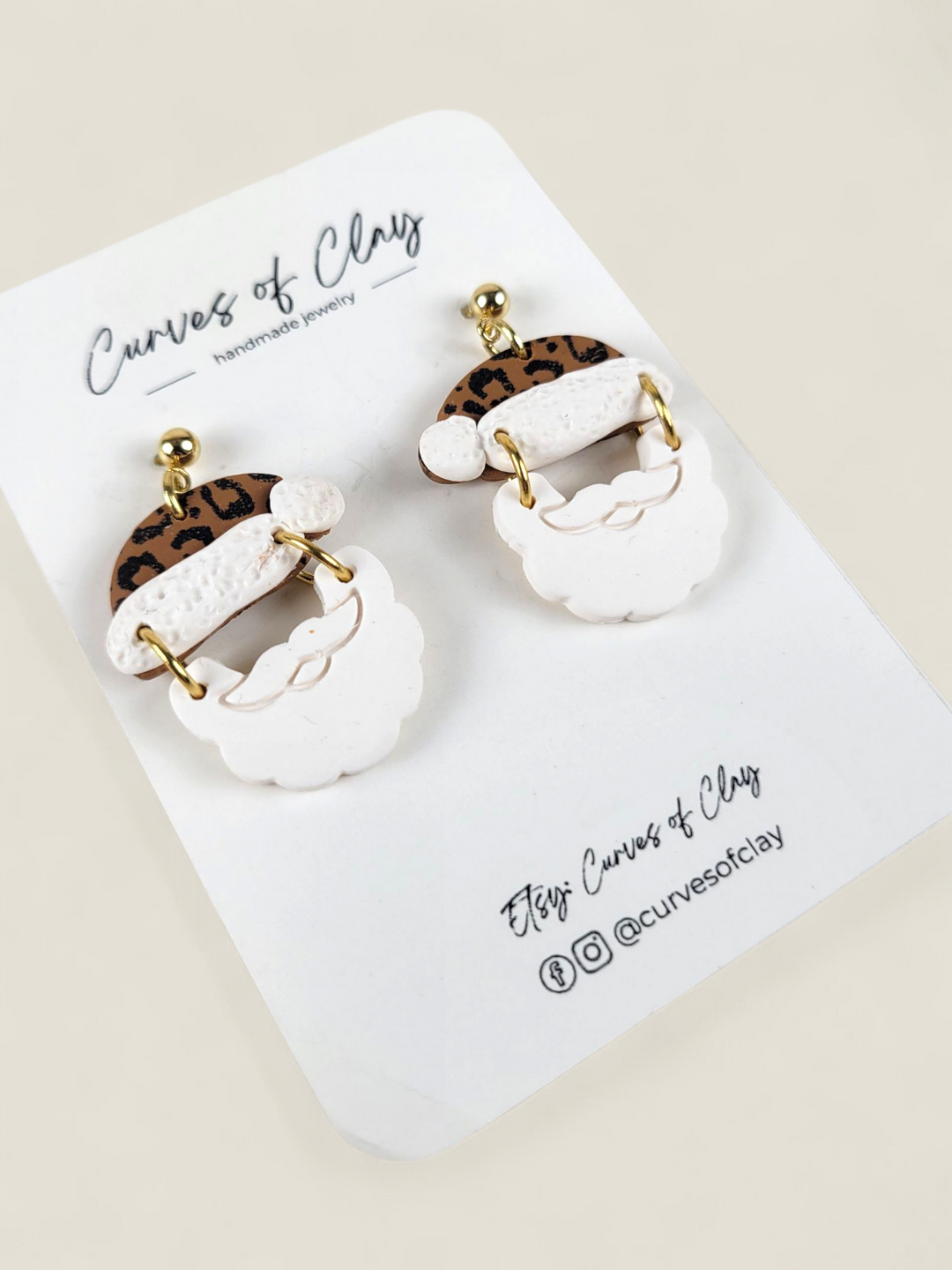 Curves of Clay, Holiday Dangle Earrings