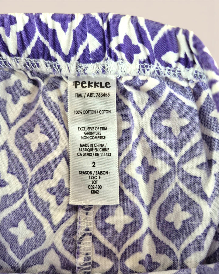 Pre-Loved Pekkle Purple & White Patterned Shorts Girls 2Y | Betty’s Marketplace