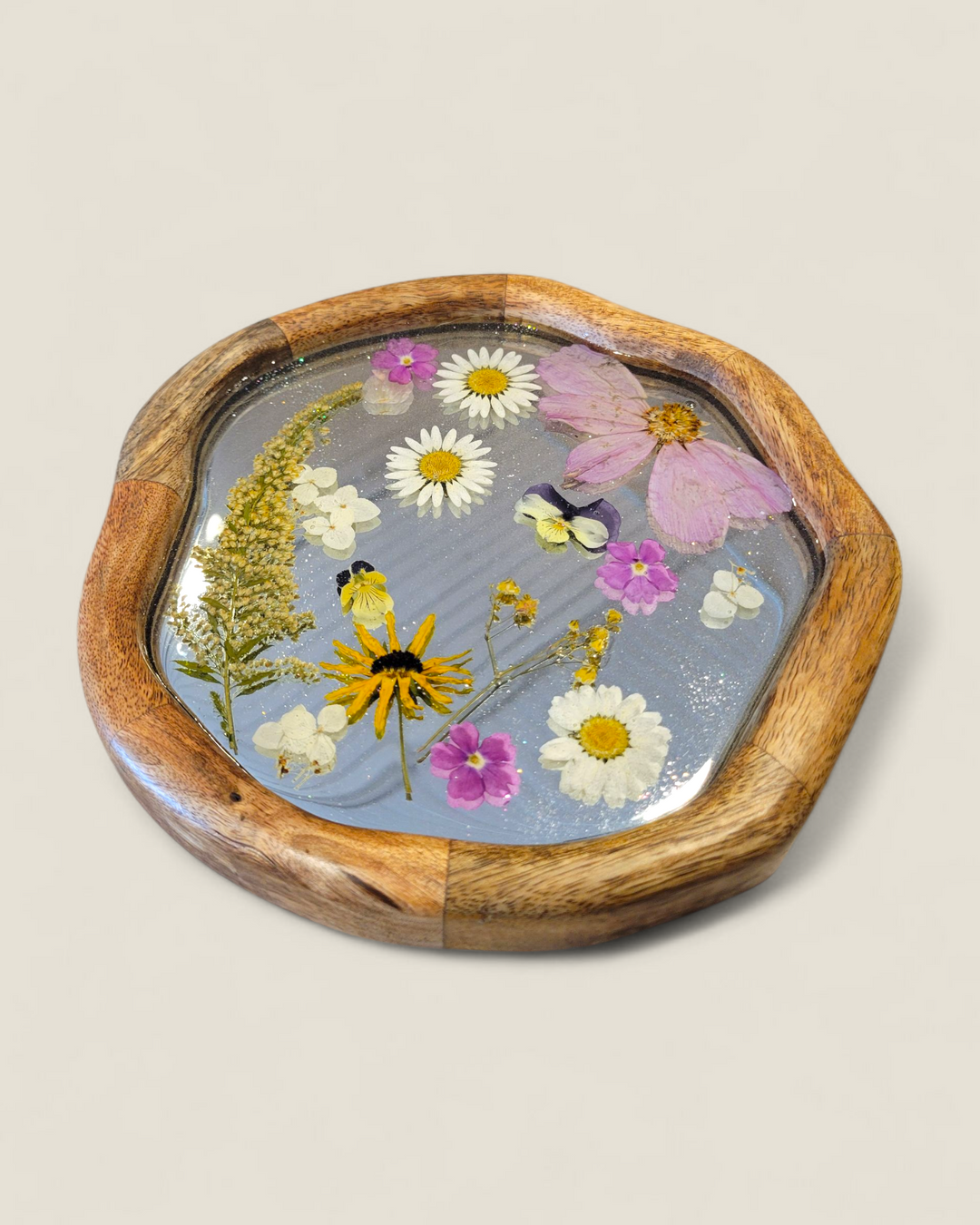 Kristi Scott Art, Pressed Flower Mirror Wall Art