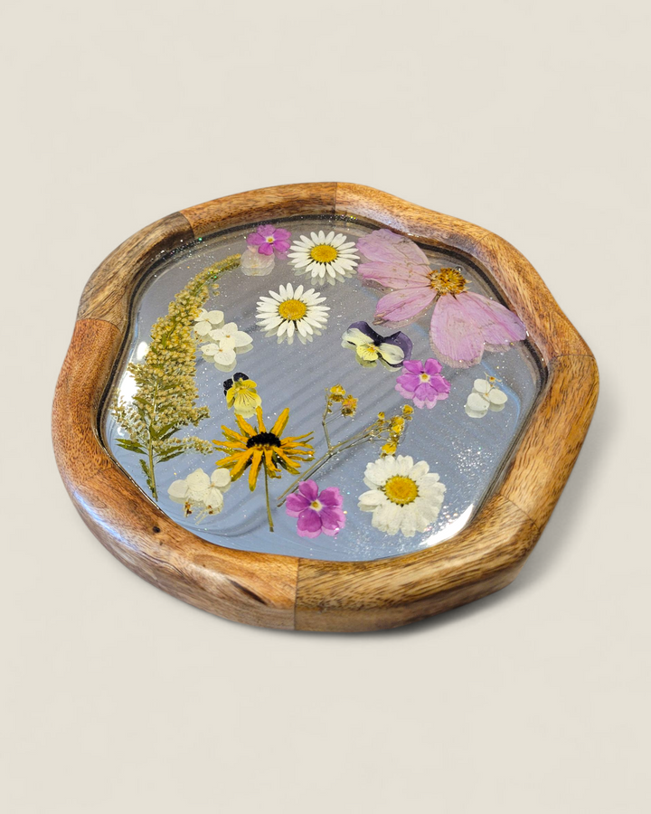 Kristi Scott Art, Pressed Flower Mirror Wall Art