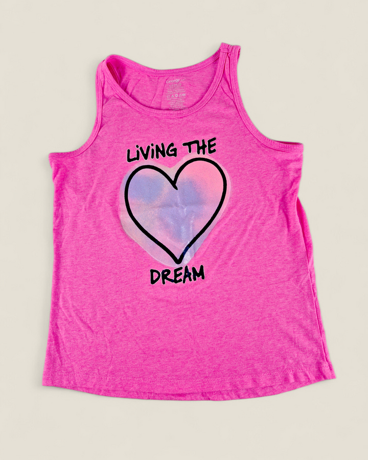 Pre-Loved George Pink "Living The Dream" Tank Top Girls 10-12Y | Betty’s Marketplace