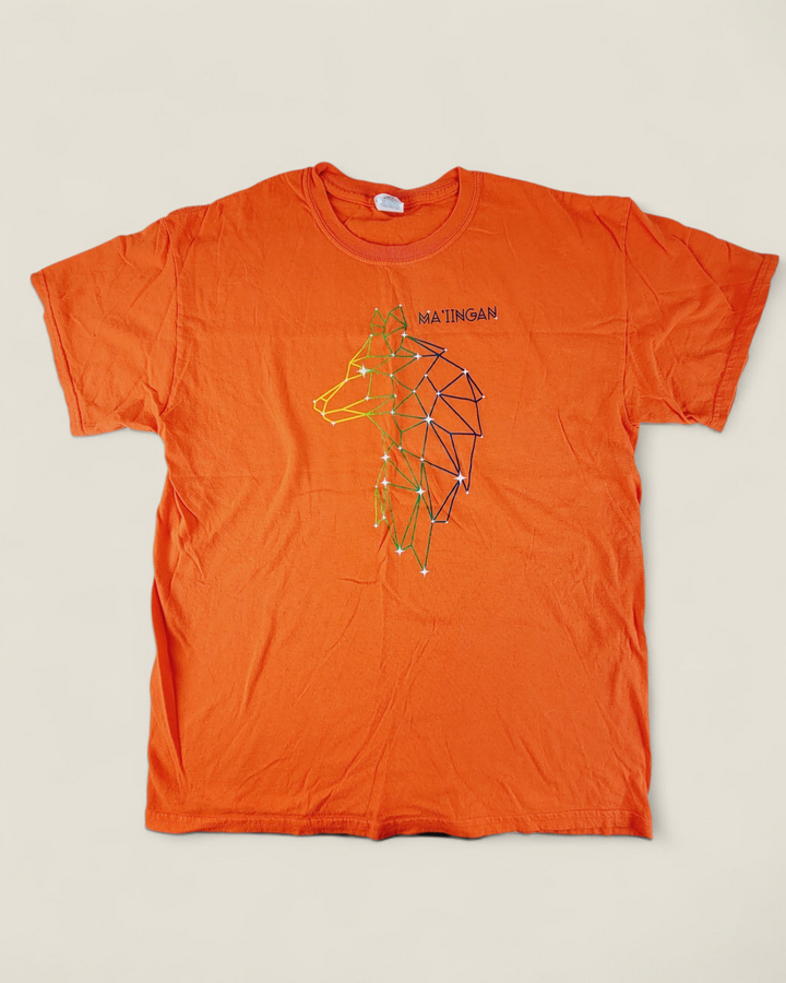 GILDAN ORANGE MA'IINGAN WOLF TEE ADULT LARGE PRE-LOVED