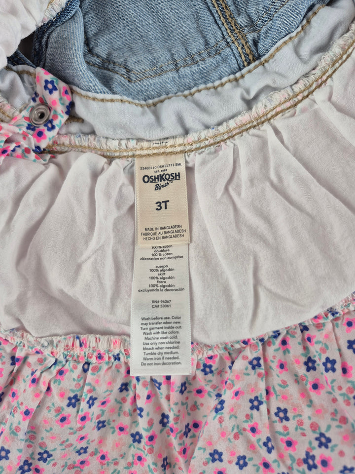 Pre-Loved Oshkosh Floral Overall Dress Girls 3Y | Betty’s Marketplace