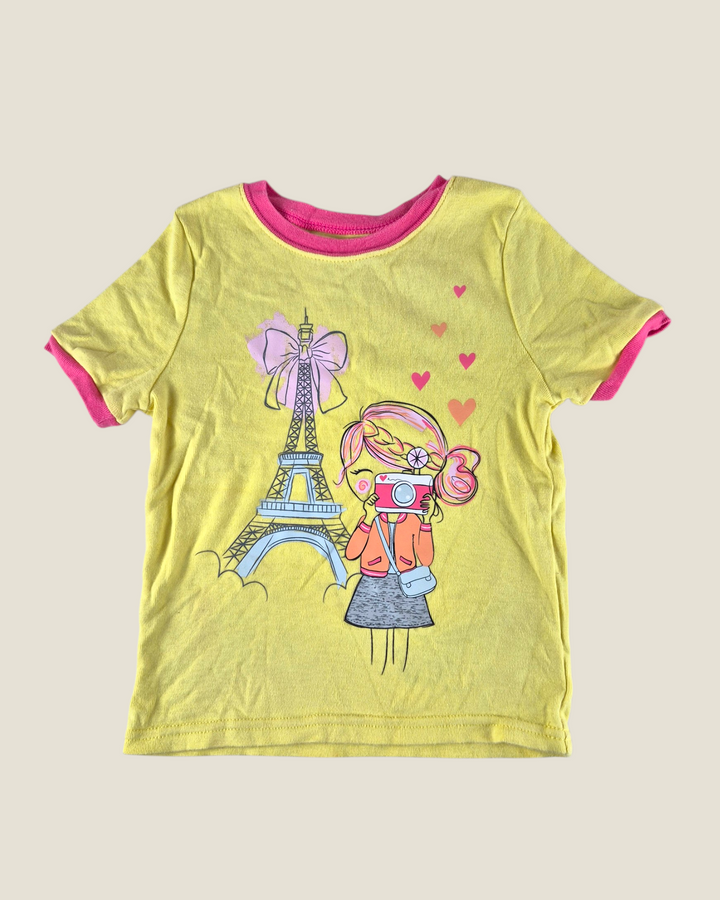 Pre-Loved Kirkland Yellow Paris Tee Girls 3Y | Betty’s Marketplace