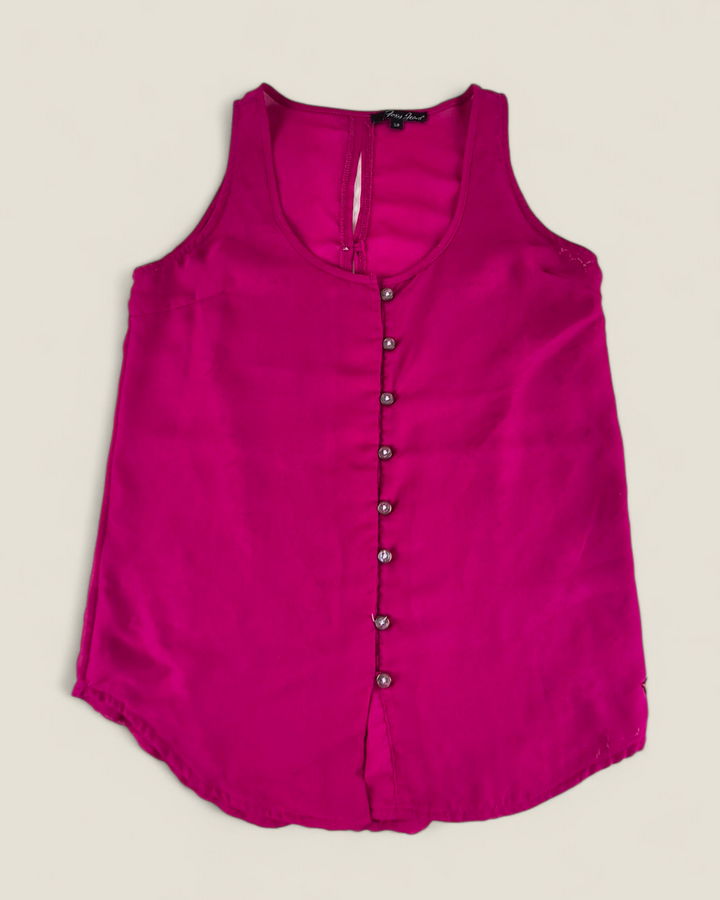 Pre-Loved Foxy Jeans Sheer Pink Top Ladies Small | Betty’s Marketplace