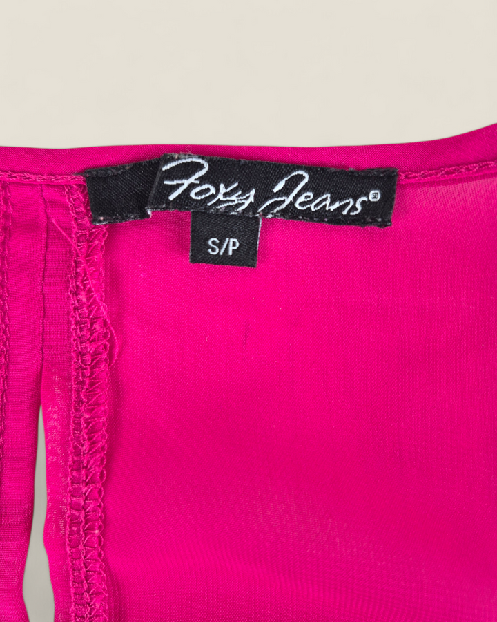 Pre-Loved Foxy Jeans Sheer Pink Top Ladies Small | Betty’s Marketplace