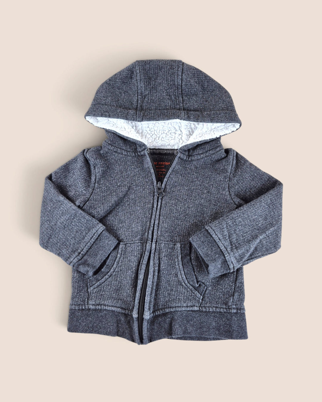 Pre-Loved Joe Fresh Charcoal Glitter Hooded Sweater Girls 3Y | Betty’s Marketplace