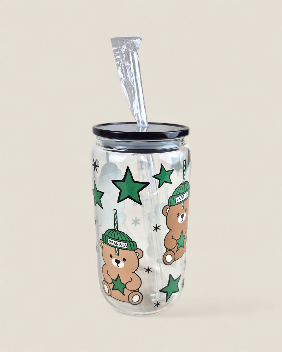 Lindsay's Creations, Fog & Glitter Glass Tumbler with Lid