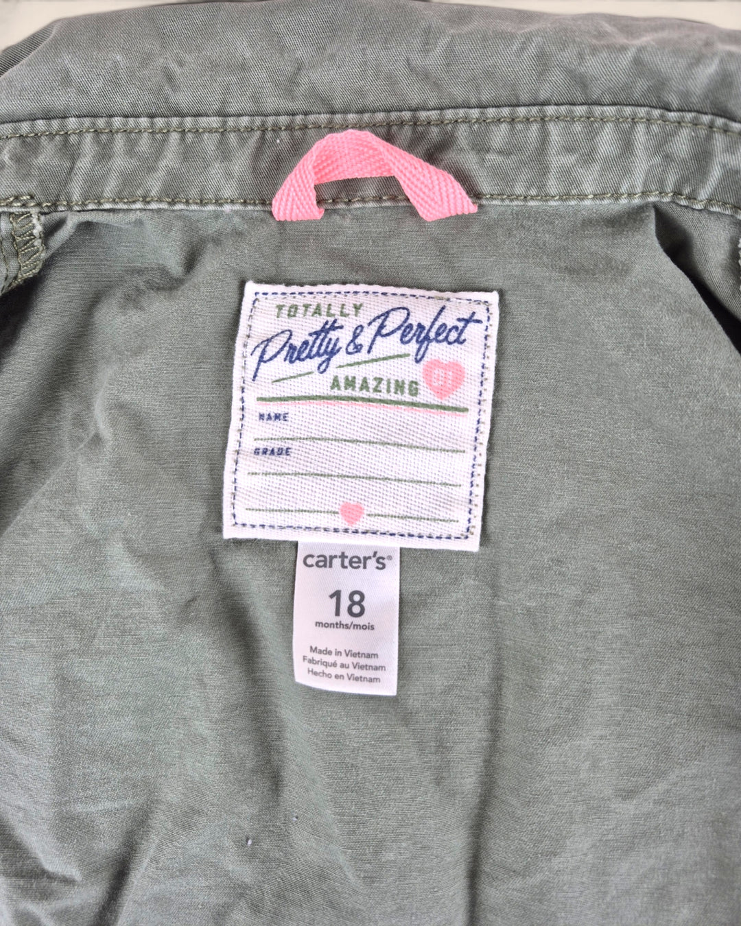 Pre-Loved Carter's Green Jacket Girls 18M | Betty’s Marketplace
