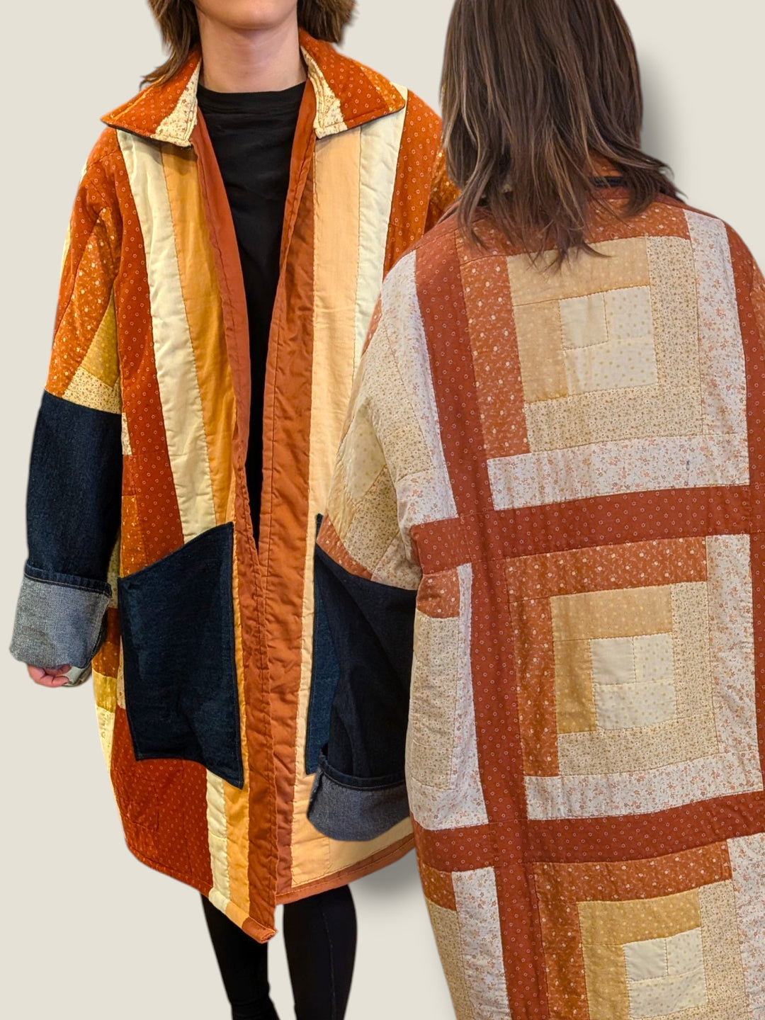 Stitch,  Loop, Create, Repeat, Repurposed Quilt Jackets