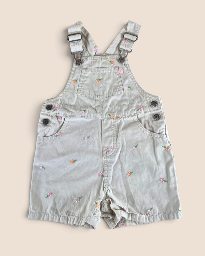 Pre-Loved Carter's Beige Embroidered Overalls Girls 2Y | Betty’s Marketplace