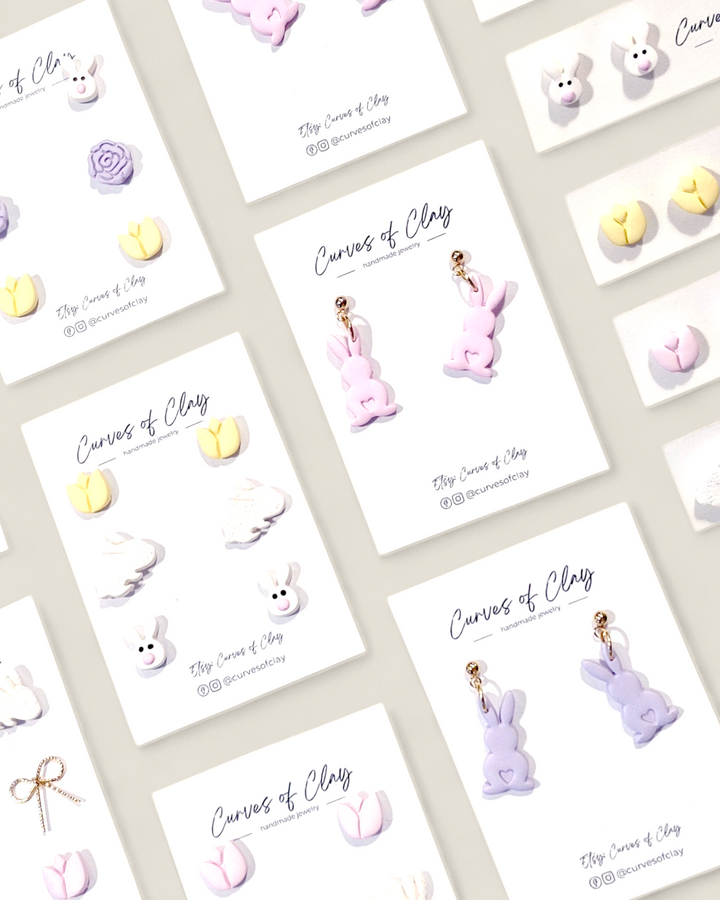 Curves of Clay, Easter Earrings