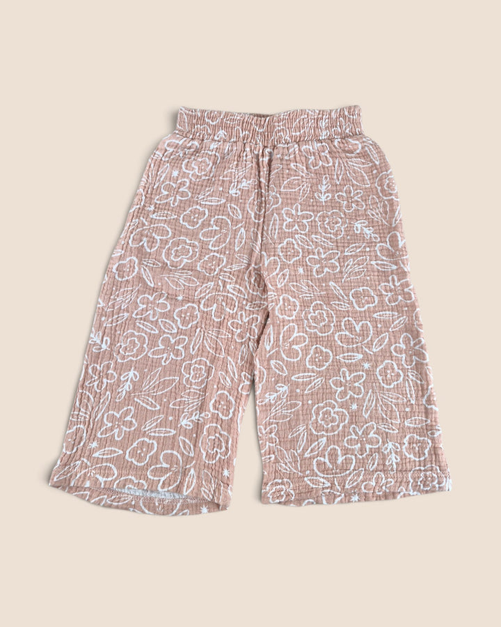 Pre-Loved Rabbit + Bear Pink Muslin Pants Girls Approx 2-3Y | Betty’s Marketplace