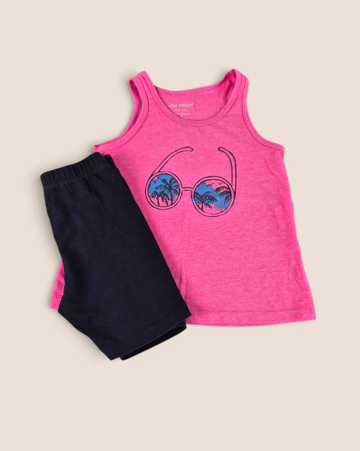 Pre-Loved Joe Fresh & Children's Place Black & Pink Outfit Girls 3Y | Betty’s Marketplace