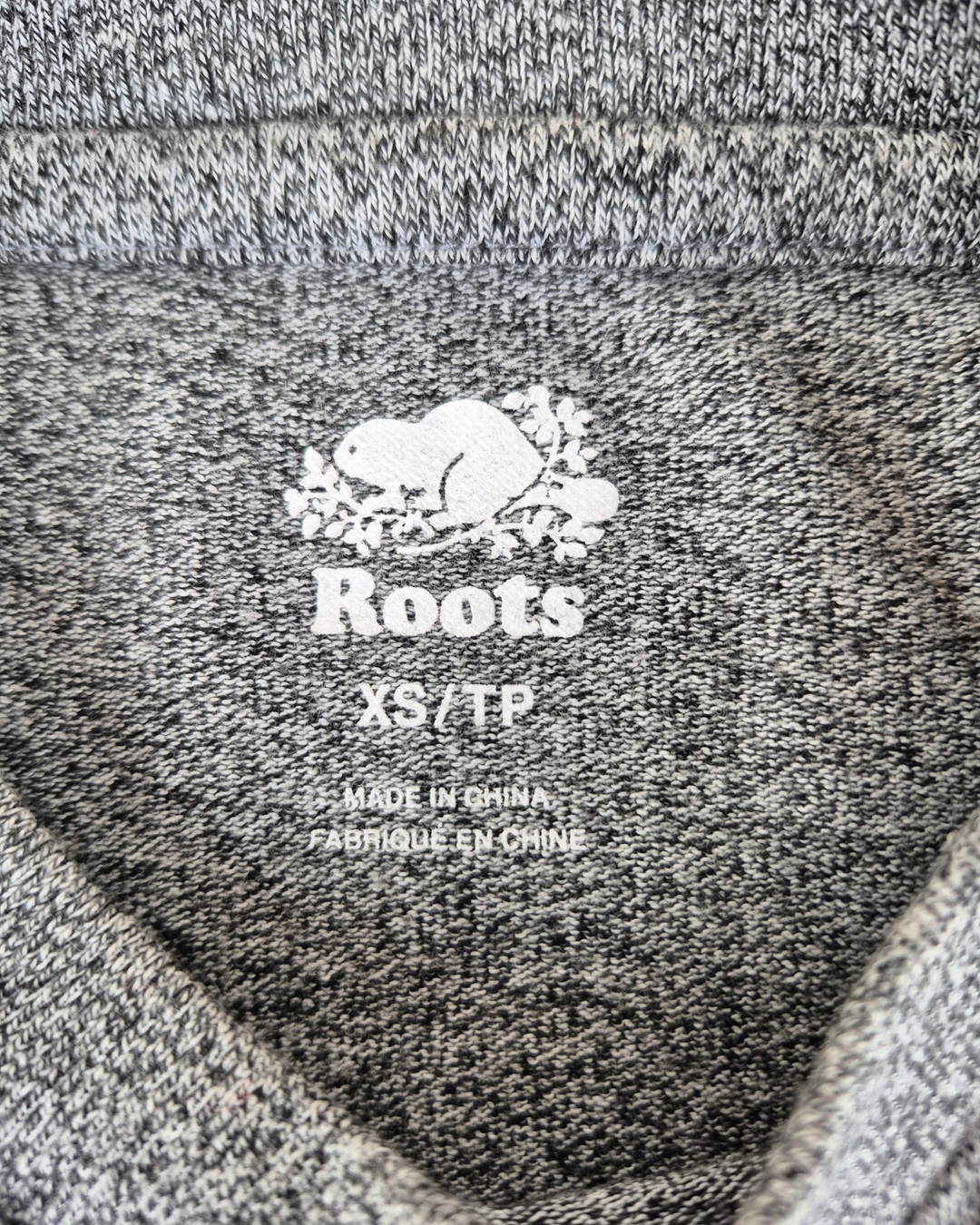 Pre-Loved Roots Soft Grey Tee Ladies XS | Betty’s Marketplace