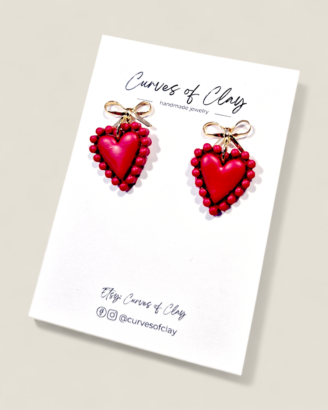 Curves of Clay, Valentine & Love Inspired Clay Dangle Earrings