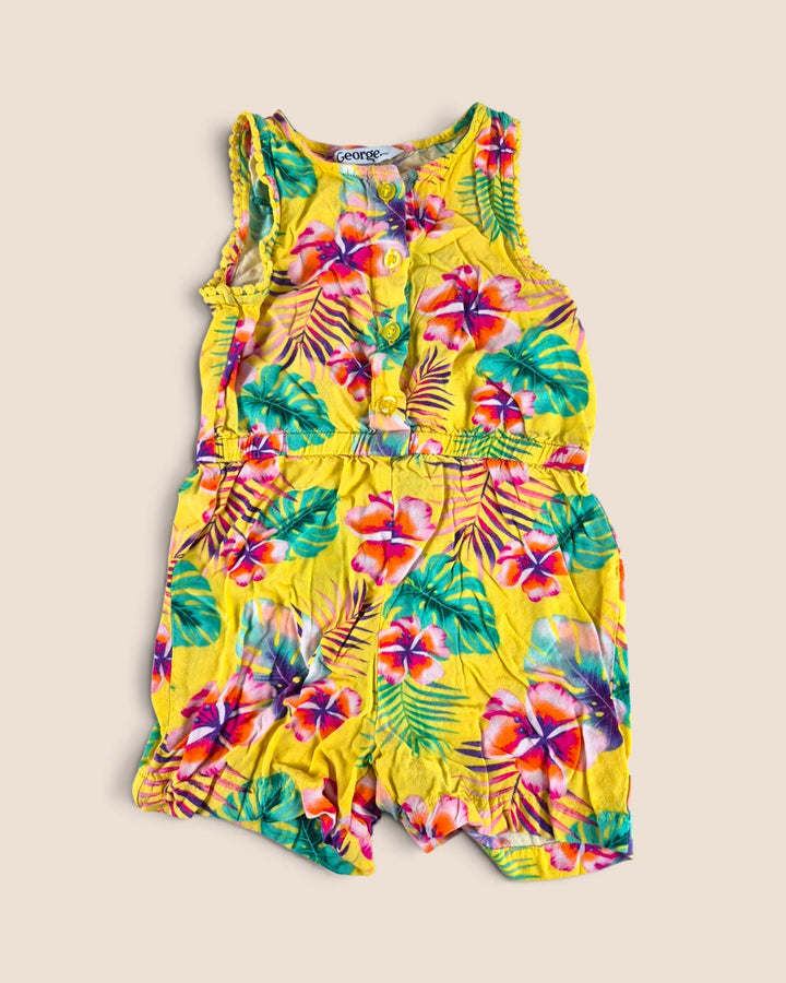 Pre-Loved George Yellow Floral Romper Girls 3Y | Betty’s Marketplace