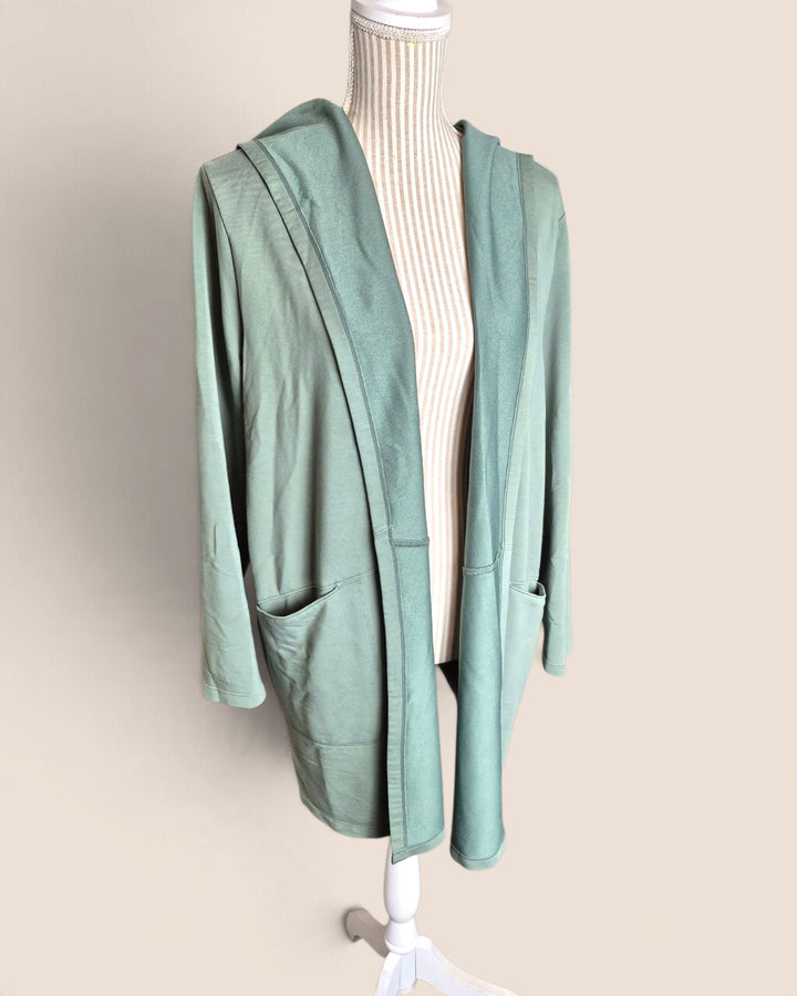 Pre-Loved Sketchers Long Green Hooded Sweater Ladies Large | Betty’s Marketplace