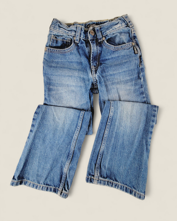 SILVER ZANE BOOTCUT LIGHTLY DISTRESSED JEANS GIRLS 7Y PRE-LOVED