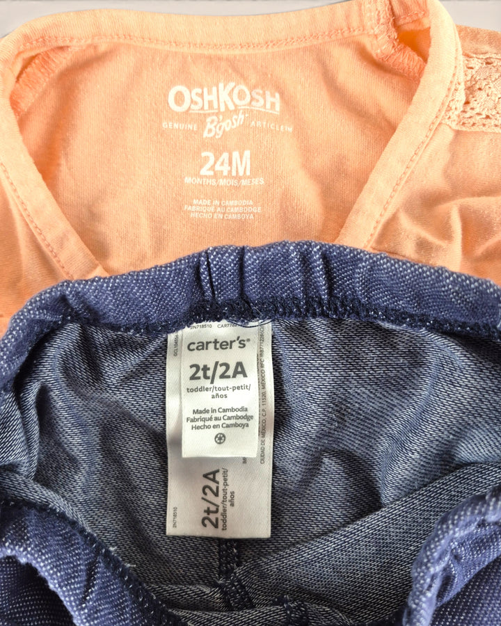 Pre-Loved Oshkosh/Carter's Summer Outfit Girls 2Y | Betty’s Marketplace