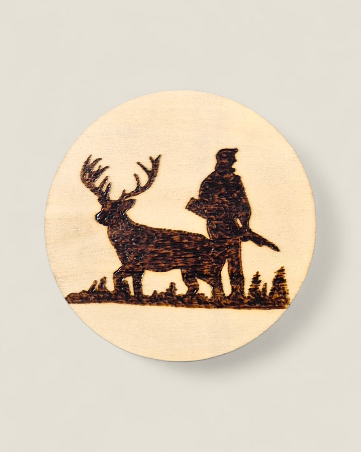 Marked In Wood, Wood Burnt Cork Backed Coasters