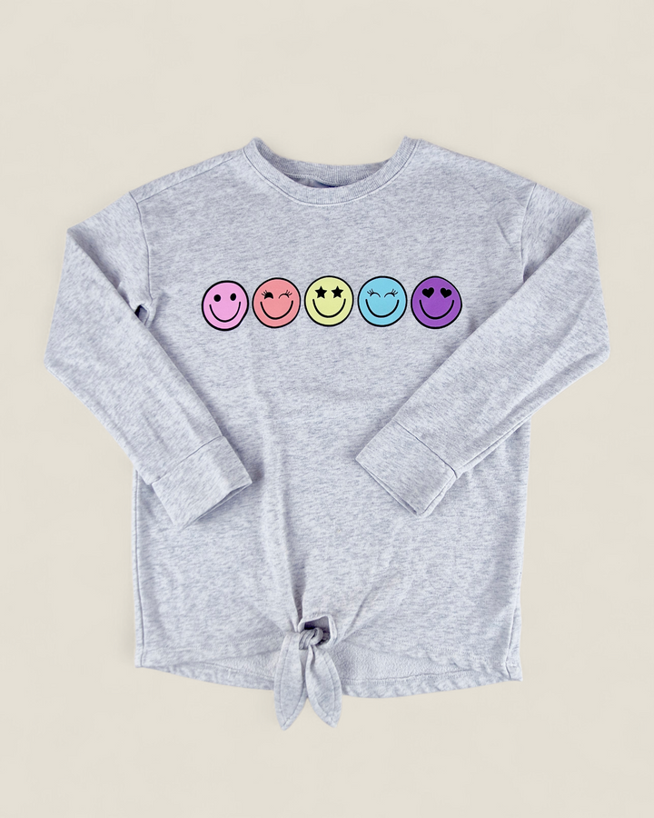 Pre-Loved Children's Place Grey Emoji Sweater Girls 7-8Y | Betty’s Marketplace