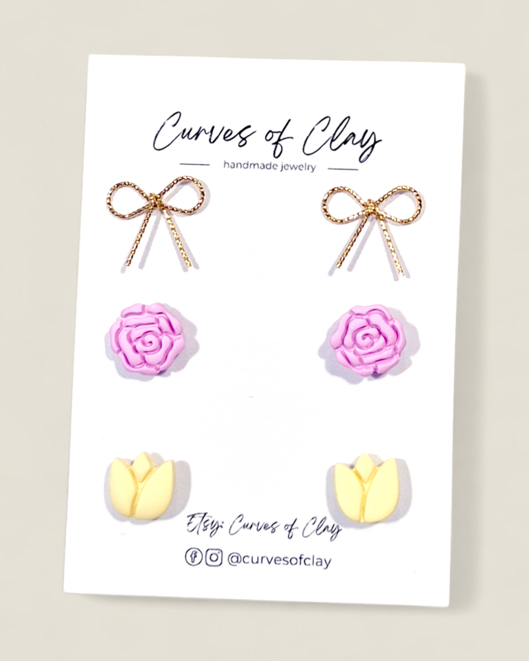 Curves of Clay, Easter Earrings
