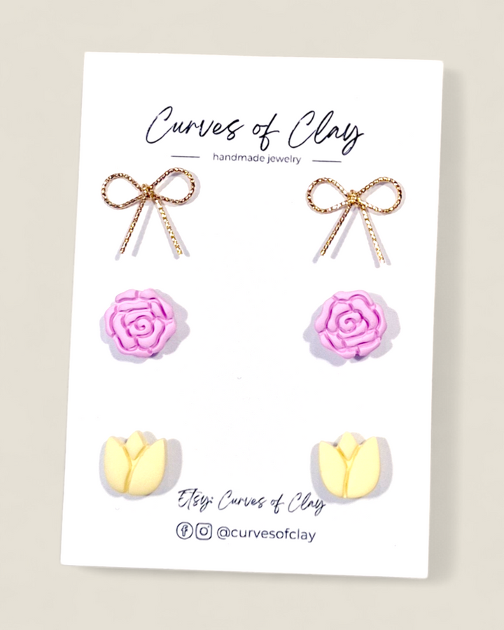 Curves of Clay, Easter Earrings