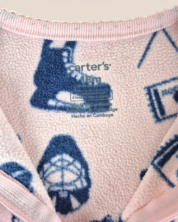 Pre-Loved Carter's Fleece Hockey Sleeper Girls 18M | Betty’s Marketplace