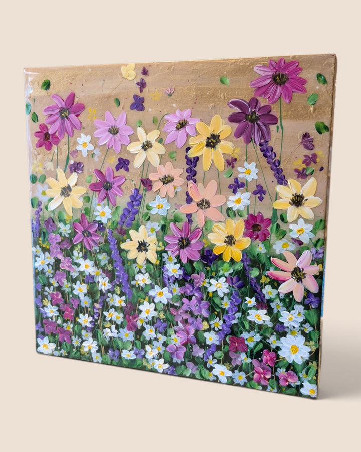 Kristi Scott Art, Resin Flower Meadow Wall Art with Resin
