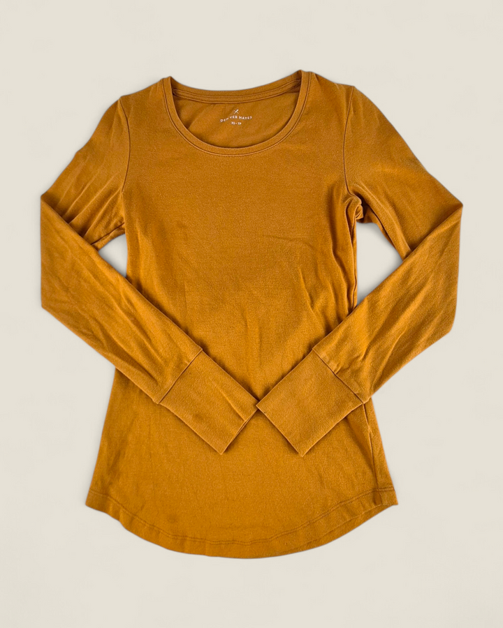 Pre-Loved Denver Hayes Mustard Long Sleeve Top Ladies XS | Betty’s Marketplace