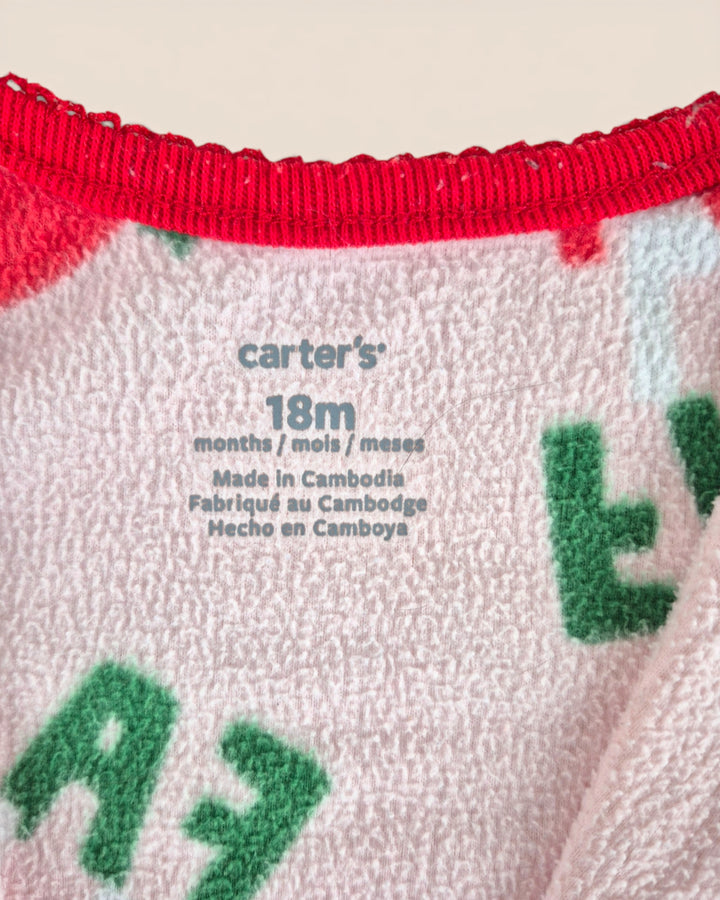Pre-Loved Carter's Fleece Holiday Footies Girls 18M | Betty’s Marketplace