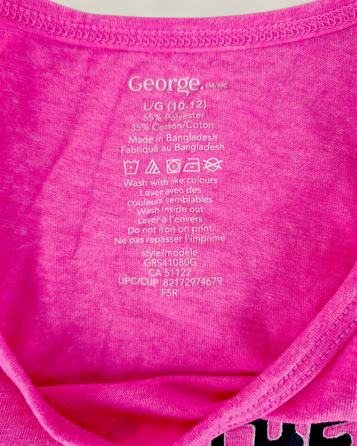Pre-Loved George Pink "Living The Dream" Tank Top Girls 10-12Y | Betty’s Marketplace