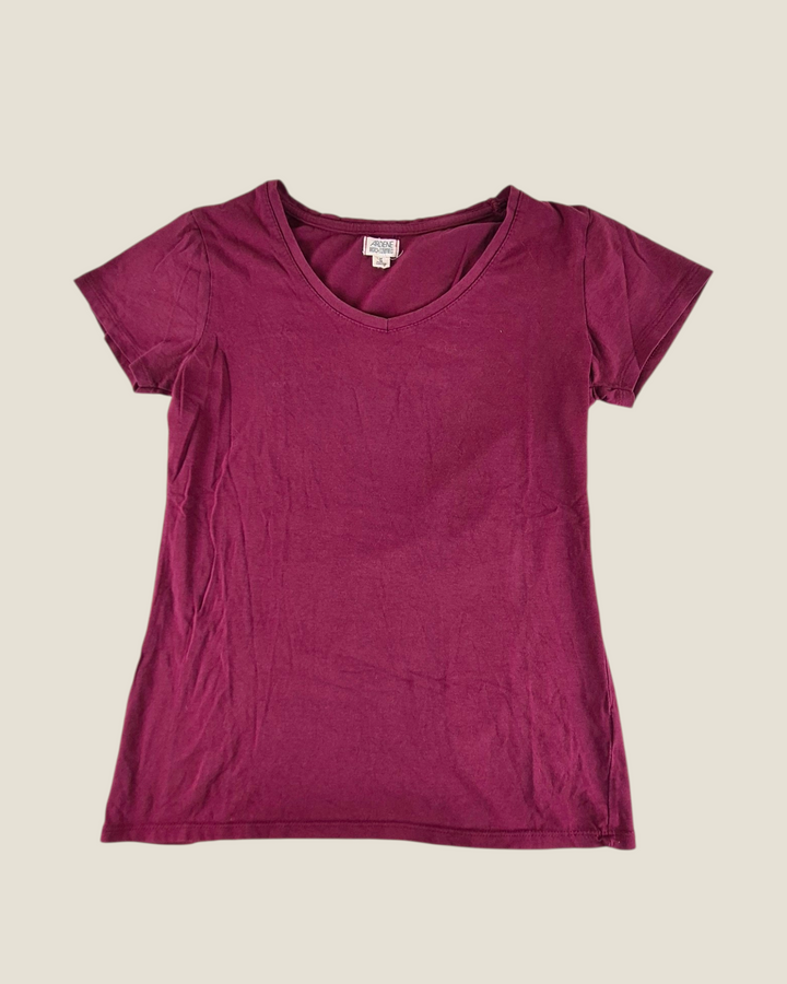 Pre-Loved Ardene Burgundy T Shirt Ladies Medium | Betty’s Marketplace